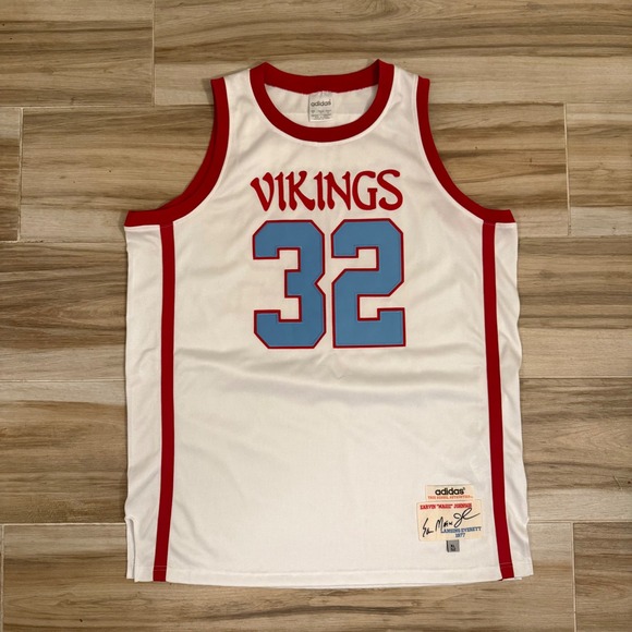 adidas Other - Adidas Magic Johnson Lansing Everett High School Vikings Jersey XL 52 White Red